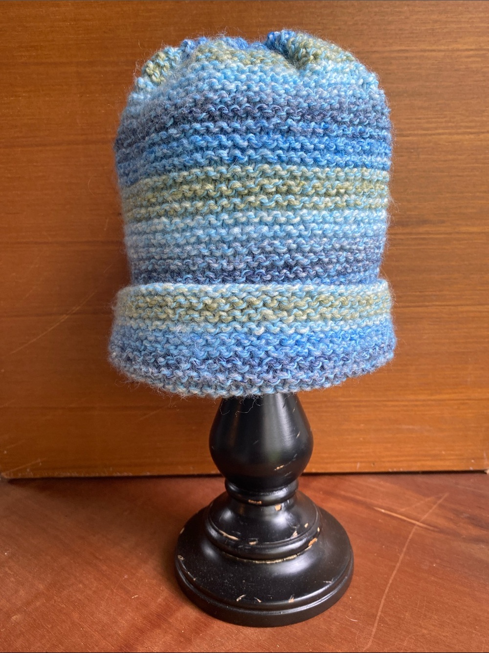 Blue Multitone Knit Beanie - Cozy Everyday Hat